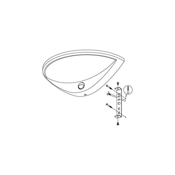 Lámpara de pared exterior LED BELCREDA semicircular antracita con sensor de movimiento