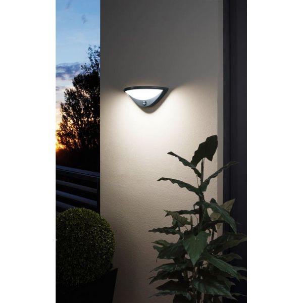Candeeiro de parede exterior LED semicircular antracite BELCREDA com sensor de movimento