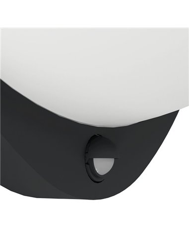 Lámpara de pared exterior LED BELCREDA semicircular antracita con sensor de movimiento