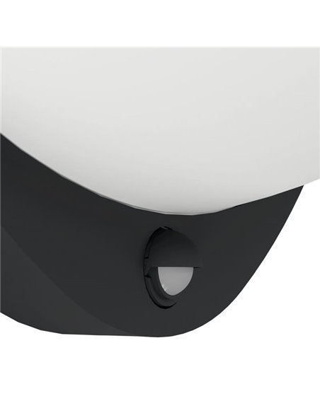 Lámpara de pared exterior LED BELCREDA semicircular antracita con sensor de movimiento