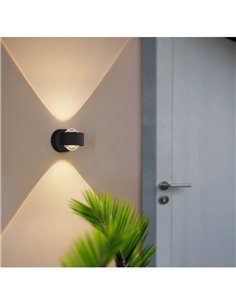 Applique d'extérieur LED circulaire TREVIOLO 3000K, 460Lm avec abat-jour en verre transparent 2