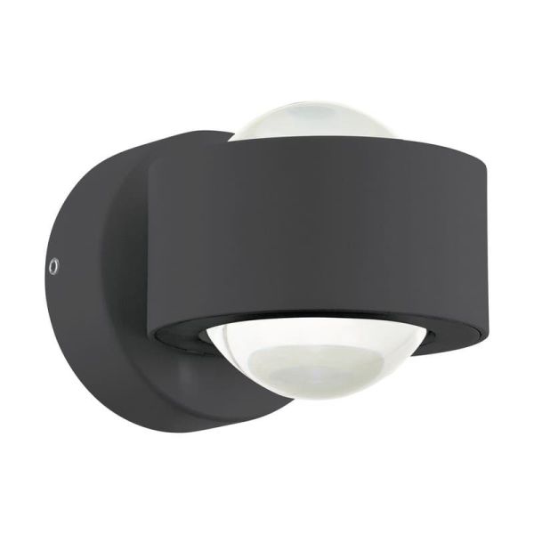 Aplique exterior LED circular TREVIOLO 3000K, 460Lm con pantalla vidrio claro