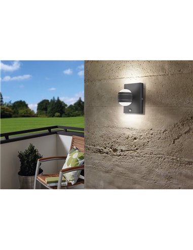 Aplique exterior LED com sensor de movimento dia/noite SESIMBA antracite 3000K, 660Lm