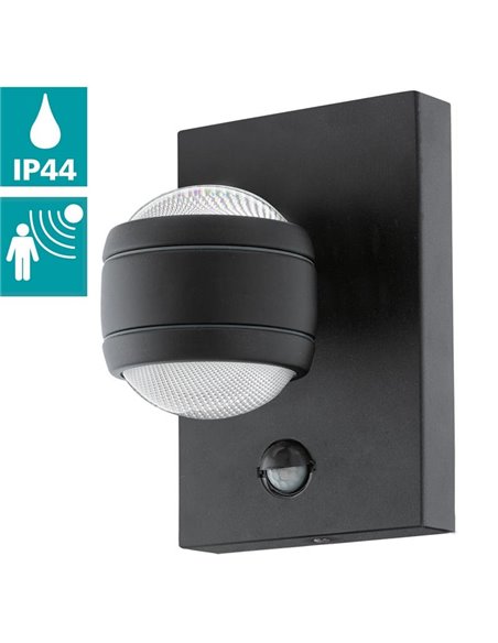 Aplique de pared exterior LED con sensor de movimiento dia/noche SESIMBA antracita 3000K, 660Lm 