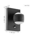Aplique exterior LED com sensor de movimento dia/noite SESIMBA antracite 3000K, 660Lm