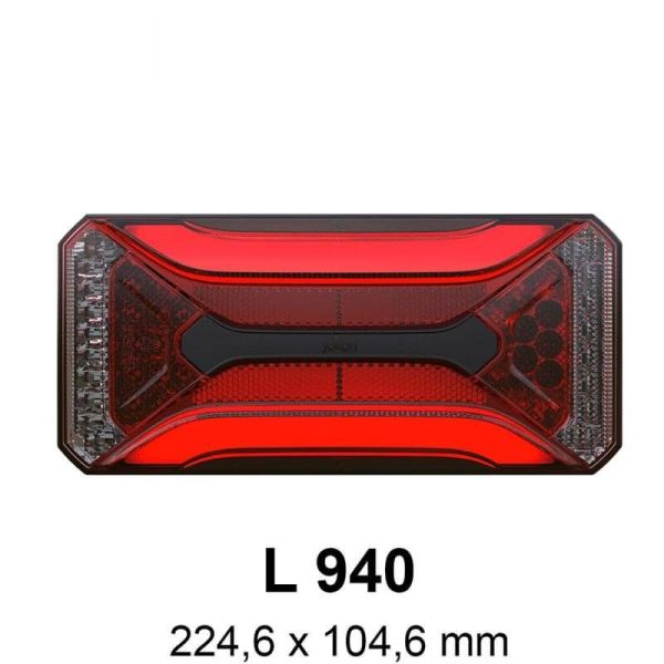Lanterna traseira LED multifuncional L 940 | LEDs de alta qualidade e design compacto | Cabo de 12 V ou conector de 7 pinos