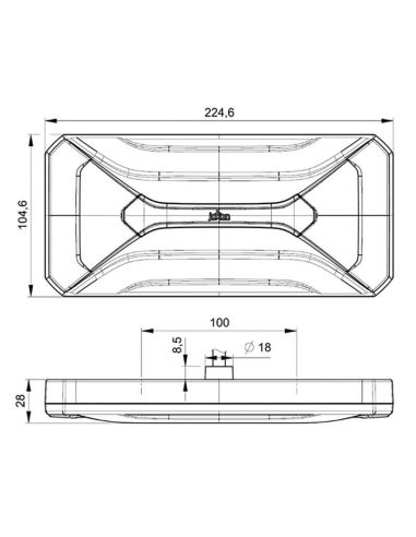 Feu arrière LED multifonction L 940 | LED de haute qualité et design compact | Câble 12 V ou connecteur 7 broches
