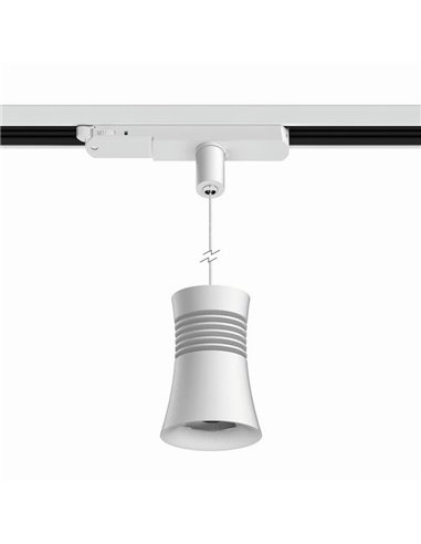 Suspension sur rail PAGODA LED 12,5W 3000K Triphasé Rail Blanc 3000K 950 Lm/ 4000K 1050 Lm