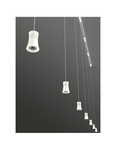 Lámpara colgante de carril LED PAGODA 12.5W 3000K Pista Trifásica Blanco 3000K 950 Lm/ 4000K 1050 Lm