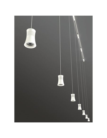 Lámpara colgante de carril LED PAGODA 12.5W 3000K Pista Trifásica Blanco 3000K 950 Lm/ 4000K 1050 Lm