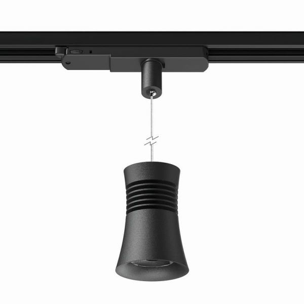 Lámpara colgante de carril LED PAGODA 12.5W 3000K Pista Trifásica Negro 3000K 950 Lm/ 4000K 1050 Lm