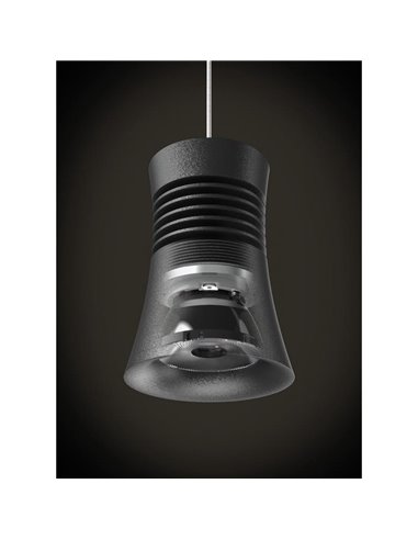 Lámpara colgante de carril LED PAGODA 12.5W 3000K Pista Trifásica Negro 3000K 950 Lm/ 4000K 1050 Lm