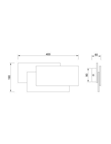 Arandela LED para interior TAHITI XL 36W 3000K 3240 Lm branco/preto