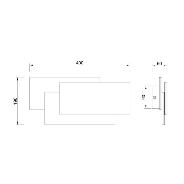 Aplique de pared LED interior TAHITI XL 36W 3000K 3240 Lm blanco/negro