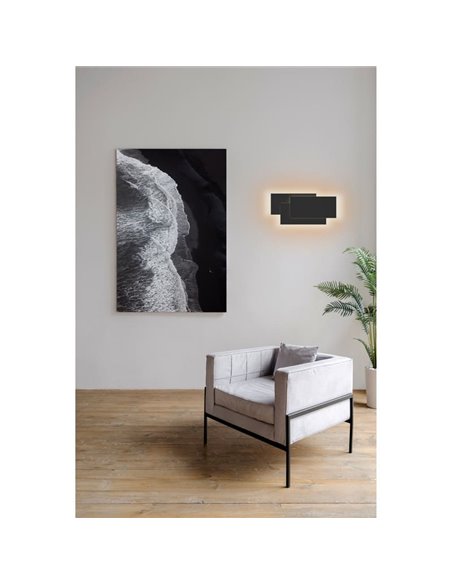 Applique murale LED d'intérieur TAHITI XL 36W 3000K 3240 Lm blanc/noir