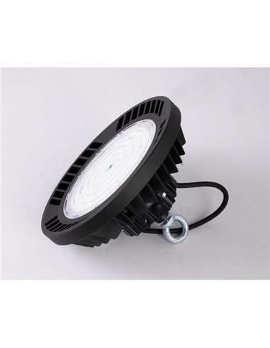 URANO Haute Baie LED Industrielle Noire Puissante 150W, 60º/90º/120º - 4000K-21000Lm/5000K-22500Lm