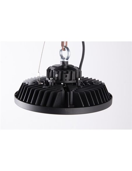 URANO Baie LED Industrielle Noire Très Puissante 200W, 60º/90º/120º - 4000K-28000Lm/5000K-30000Lm