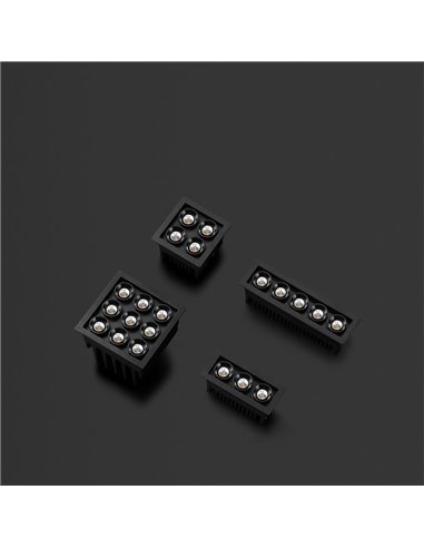 Downlight LED empotrable BLACK FOSTER MICRO RECESSED 3 Luces negro 2700K/3000K/4000K Dimmable/No Regulable Dali/Push