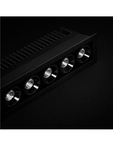 Downlight LED encastrable BLACK FOSTER MICRO RECESSED 5 Lumières noir 2700K/3000K/4000K Gradable/Non dimmable Dali/Push