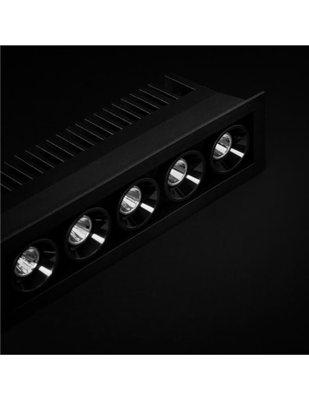 Downlight LED empotrable BLACK FOSTER MICRO RECESSED 5 Luces negro 2700K/3000K/4000K Dimmable/No Regulable Dali/Push