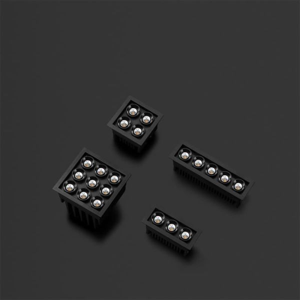 Downlight LED empotrable cuadrado BLACK FOSTER MICRO RECESSED 2X2 4 Luces negro 2700K/3000K/4000K Dimmable/No Regulable Dali/Pus