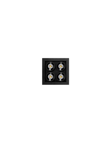 Downlight LED empotrable cuadrado BLACK FOSTER MICRO RECESSED 2X2 4 Luces negro 2700K/3000K/4000K Dimmable/No Regulable Dali/Pus