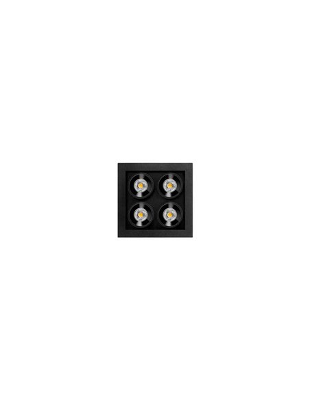 Downlight LED empotrable cuadrado BLACK FOSTER MICRO RECESSED 2X2 4 Luces negro 2700K/3000K/4000K Dimmable/No Regulable Dali/Pus