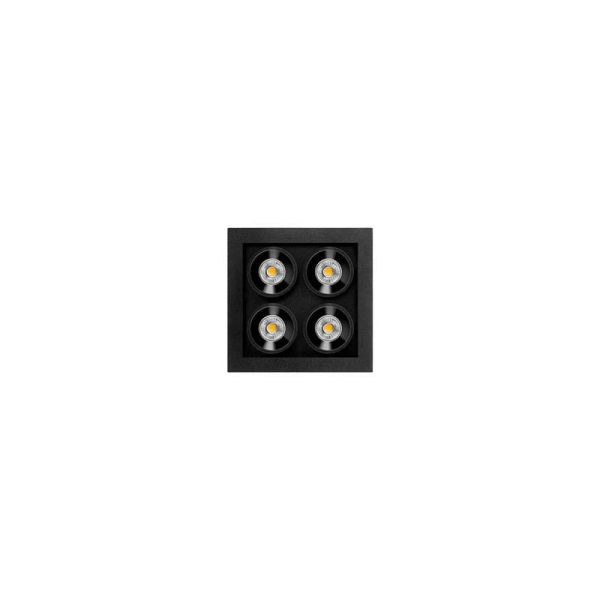 Downlight LED empotrable cuadrado BLACK FOSTER MICRO RECESSED 2X2 4 Luces negro 2700K/3000K/4000K Dimmable/No Regulable Dali/Pus