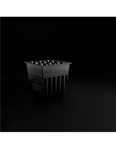 Downlight LED encastrable carré NOIR FOSTER MICRO RECESSED 3X3 6 Lumières noir 2700K/3000K/4000K Gradable/Non Gradable Dali/Pus