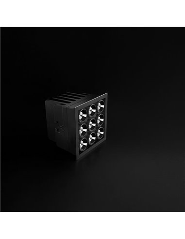 Downlight LED empotrable cuadrado BLACK FOSTER MICRO RECESSED 3X3 6 Luces negro 2700K/3000K/4000K Dimmable/No Regulable Dali/Pus