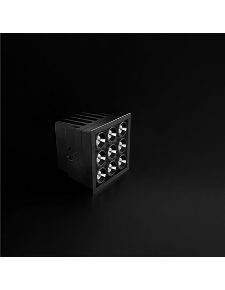 Downlight LED empotrable cuadrado BLACK FOSTER MICRO RECESSED 3X3 6 Luces negro 2700K/3000K/4000K Dimmable/No Regulable Dali/Pus