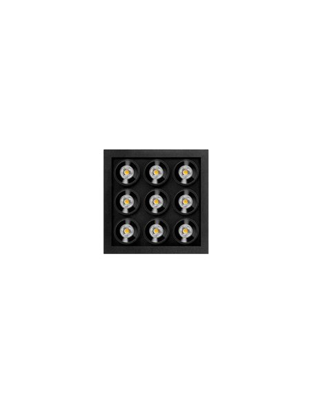 Downlight LED empotrable cuadrado BLACK FOSTER MICRO RECESSED 3X3 6 Luces negro 2700K/3000K/4000K Dimmable/No Regulable Dali/Pus