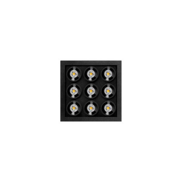 Downlight LED empotrable cuadrado BLACK FOSTER MICRO RECESSED 3X3 6 Luces negro 2700K/3000K/4000K Dimmable/No Regulable Dali/Pus