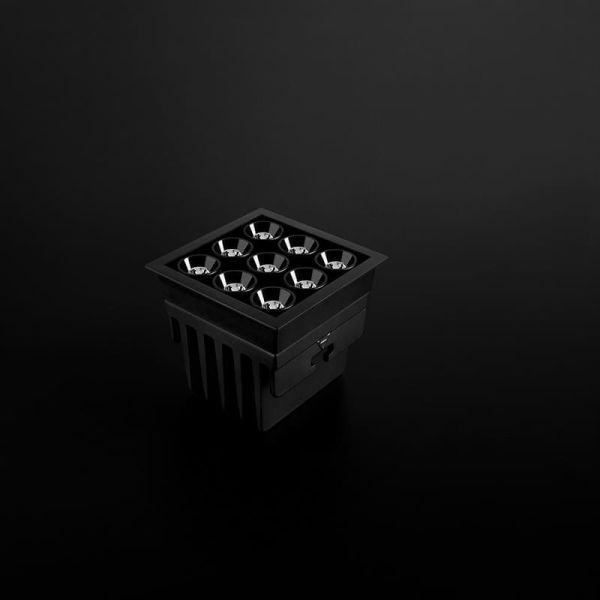 Downlight LED empotrable cuadrado BLACK FOSTER MICRO RECESSED 3X3 6 Luces negro 2700K/3000K/4000K Dimmable/No Regulable Dali/Pus