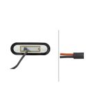 Trasera Luz de Gálibo LED HELLA 12/24V - Montaje Lateral - Amarillo - ADR/GGVS - Cable 2500m