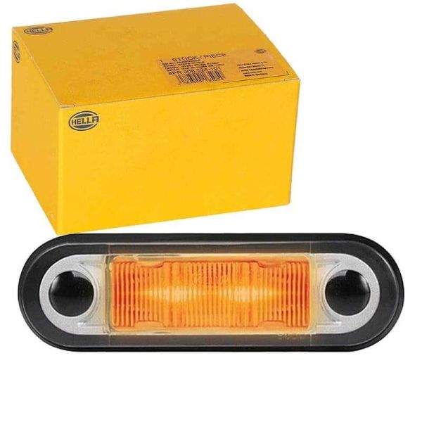 Luz de Gálibo LED HELLA 12/24V - Montaje Lateral - Amarillo - ADR/GGVS - Cable 2500mm
