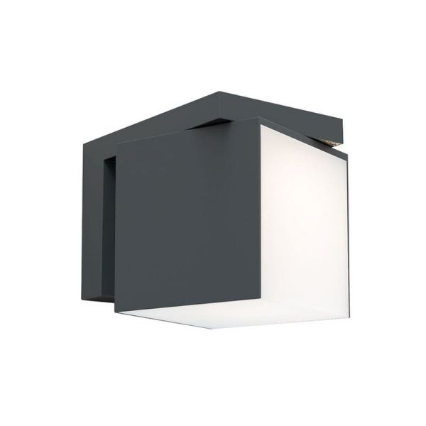 Aplique LED de pared exterior CUBA 1 cabezal 12,2W antracita/negro mate de 3000K/4000K
