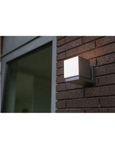 Aplique LED de pared exterior CUBA 1 cabezal 12,2W antracita/negro mate de 3000K/4000K 2