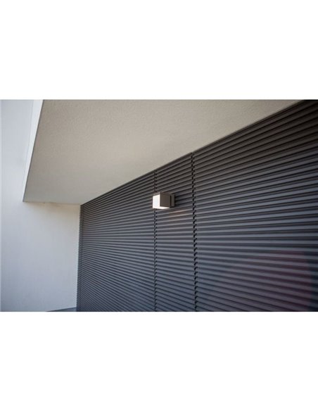 Aplique LED de pared exterior CUBA 1 cabezal 12,2W antracita/negro mate de 3000K/4000K