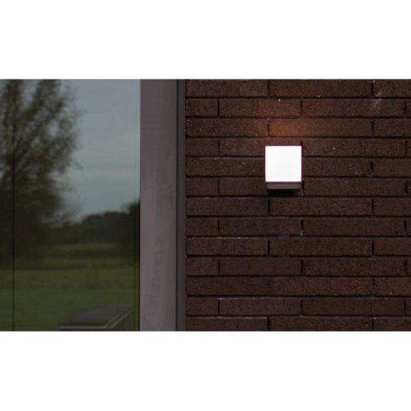 Aplique LED de pared exterior CUBA 1 cabezal 12,2W antracita/negro mate de 3000K/4000K