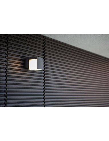 Aplique LED de pared exterior CUBA 1 cabezal 12,2W antracita/negro mate de 3000K/4000K