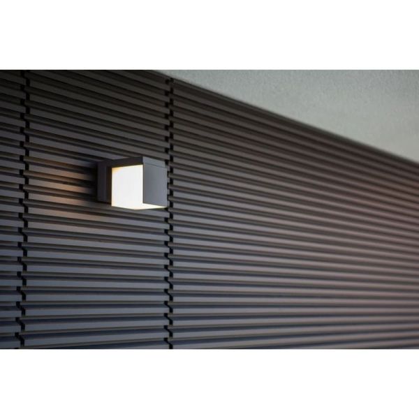 Aplique LED de pared exterior CUBA 1 cabezal 12,2W antracita/negro mate de 3000K/4000K