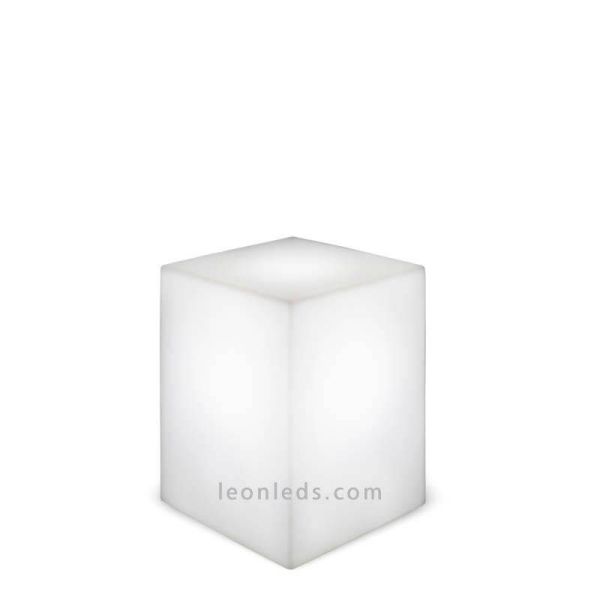 Cubo LED blanco iluminado con cable para exterior CUBY 40, 6000K (luz fría) | LeónLeds Iluminación