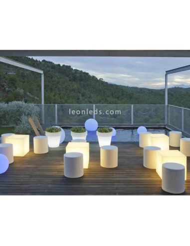 Cubo LED blanco iluminado con cable para exterior CUBY 40, 6000K (luz fría) | LeónLeds Iluminación