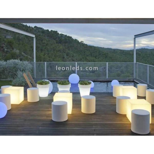 Cubo LED blanco iluminado con cable para exterior CUBY 40, 6000K (luz fría) | LeónLeds Iluminación