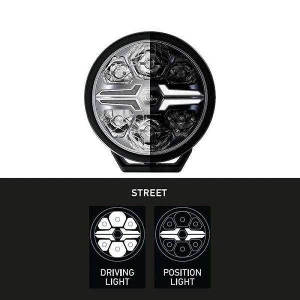 Farol LED preto de lâmina de 7" aprovado - luz de posição branca e de longo alcance R10, R149, R148, 25 pontos 1FJ 357 198-041 H