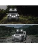 Faro LED 7" Homologado Blade Negro - Luz de Posición Blanca y Largo Alcance R10, R149, R148, 25 Puntos 1FJ 357 198-041 Hella