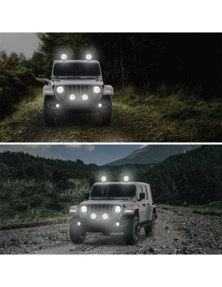 Phare LED noir à lame approuvée de 7 pouces - Feu de position blanc et longue portée R10, R149, R148, 25 points 1FJ 357 198-041 