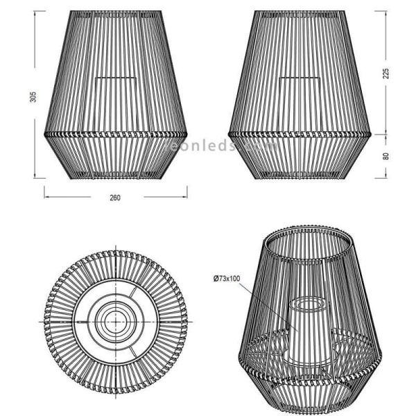 Candeeiro de mesa solar LED exterior com sensor Mineros | LeónIluminação Leds | pequenas medições de lâmpadas solares
