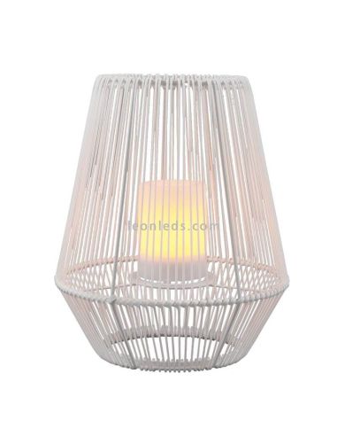 Candeeiro de mesa solar LED exterior com sensor Mineros | LeónIluminação Leds | pequena lâmpada solar branca